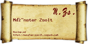 Münster Zsolt névjegykártya